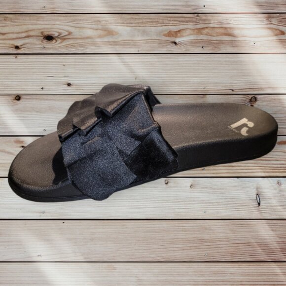 REPORT Black Satin Ruffle Sides - Size 7 - Picture 4 of 6